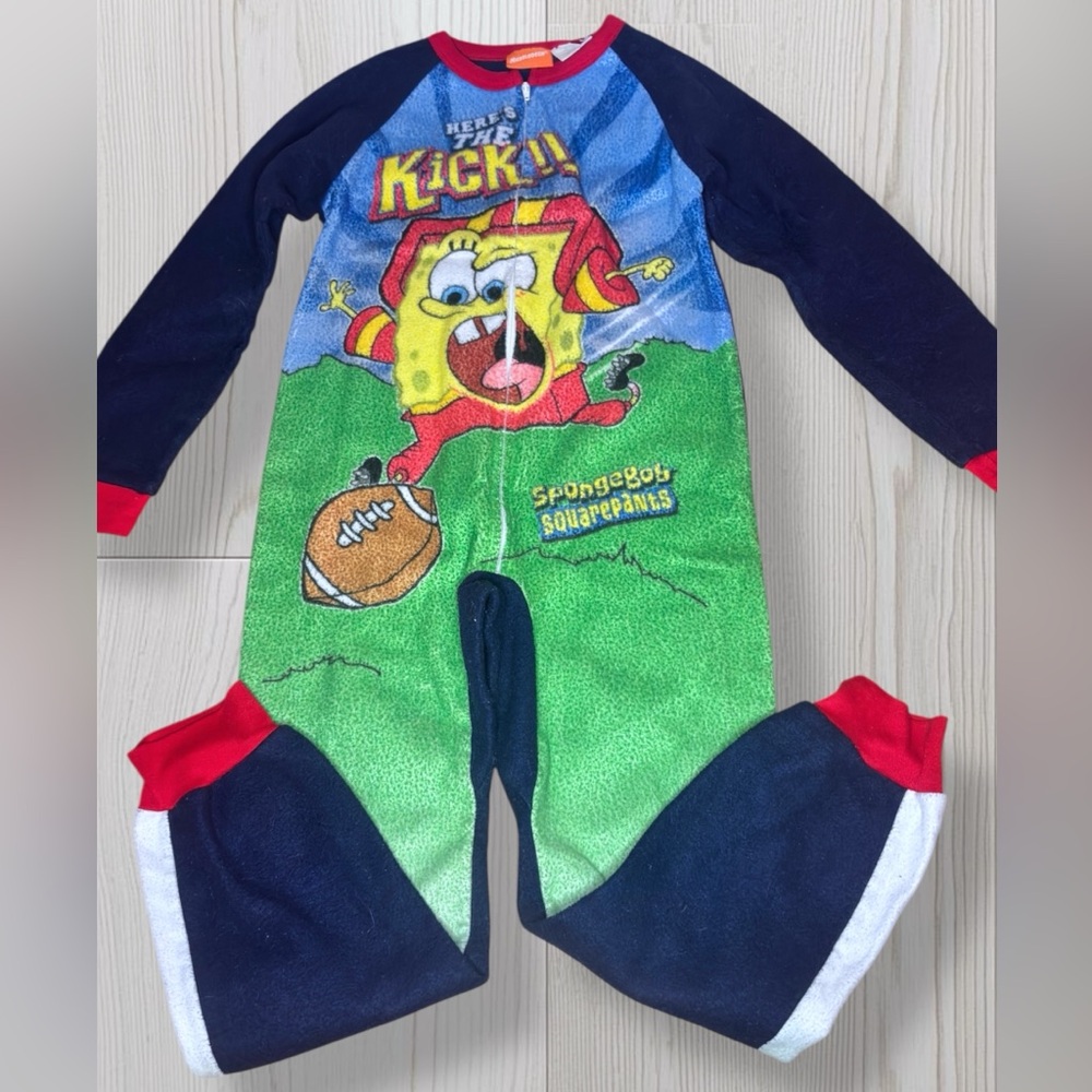 Kids SpongeBob Pajama Union Suit - Picture 2 of 6